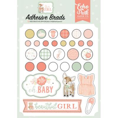 Echo Park It's A Girl Embellishments  - Adhesive Brads